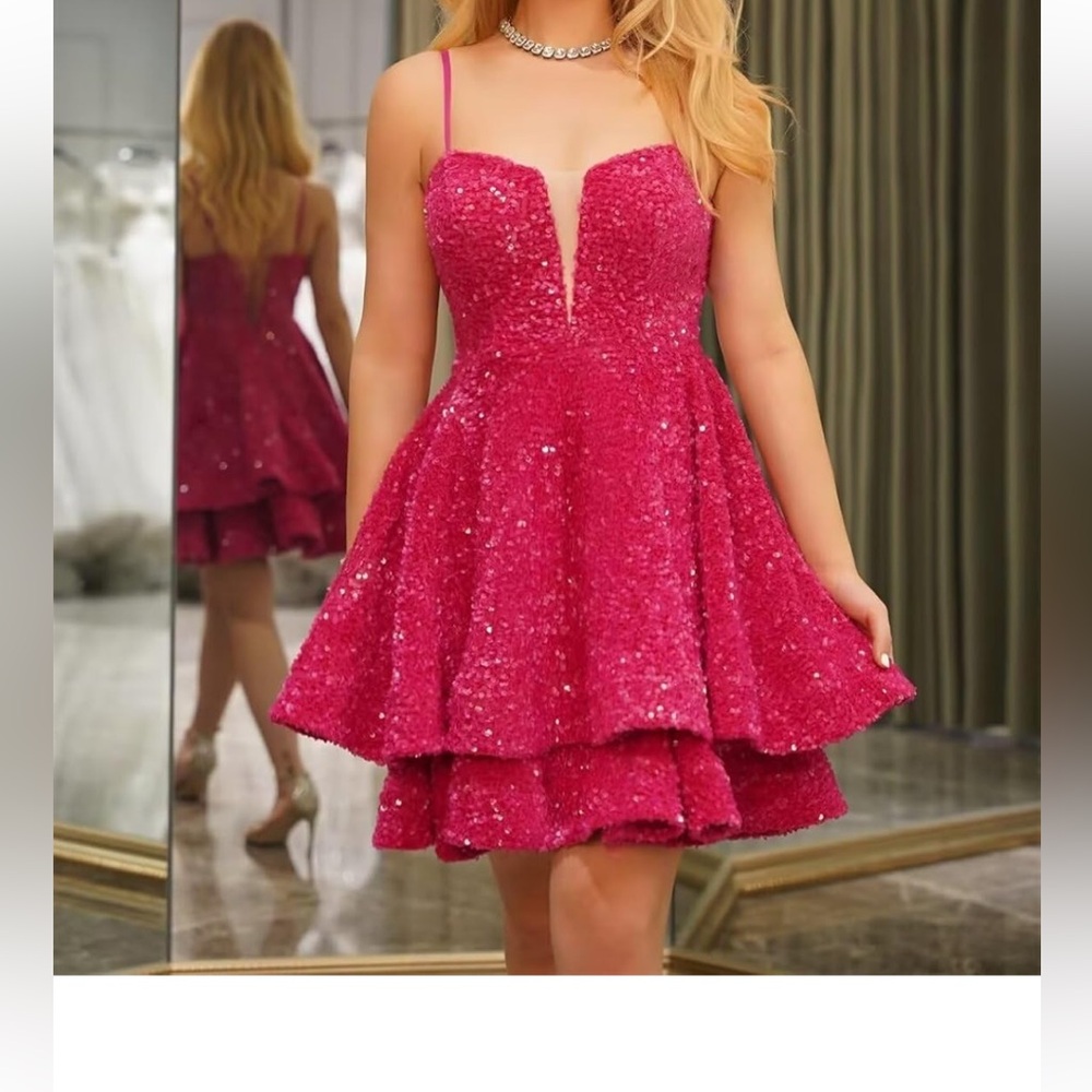 NWT Pink sparkly mini dress with open back, good for a special occasion